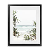 Shop Wategos Beach III Photo Art Print-Boho, Coastal, Green, Photography, Portrait, Tropical, View All, White-framed poster wall decor artwork