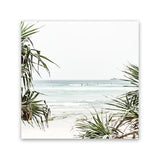Shop Wategos Beach III (Square) Photo Canvas Art Print-Boho, Coastal, Green, Photography, Photography Canvas Prints, Square, Tropical, View All, White-framed wall decor artwork