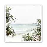 Shop Wategos Beach III (Square) Photo Canvas Art Print-Boho, Coastal, Green, Photography, Photography Canvas Prints, Square, Tropical, View All, White-framed wall decor artwork