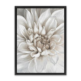 Shop White Dahlia Canvas Art Print-Florals, Hamptons, Portrait, View All, White-framed wall decor artwork