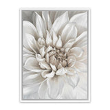 Shop White Dahlia Canvas Art Print-Florals, Hamptons, Portrait, View All, White-framed wall decor artwork