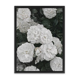 Shop White English Roses Canvas Art Print-Florals, Green, Hamptons, Portrait, View All, White-framed wall decor artwork