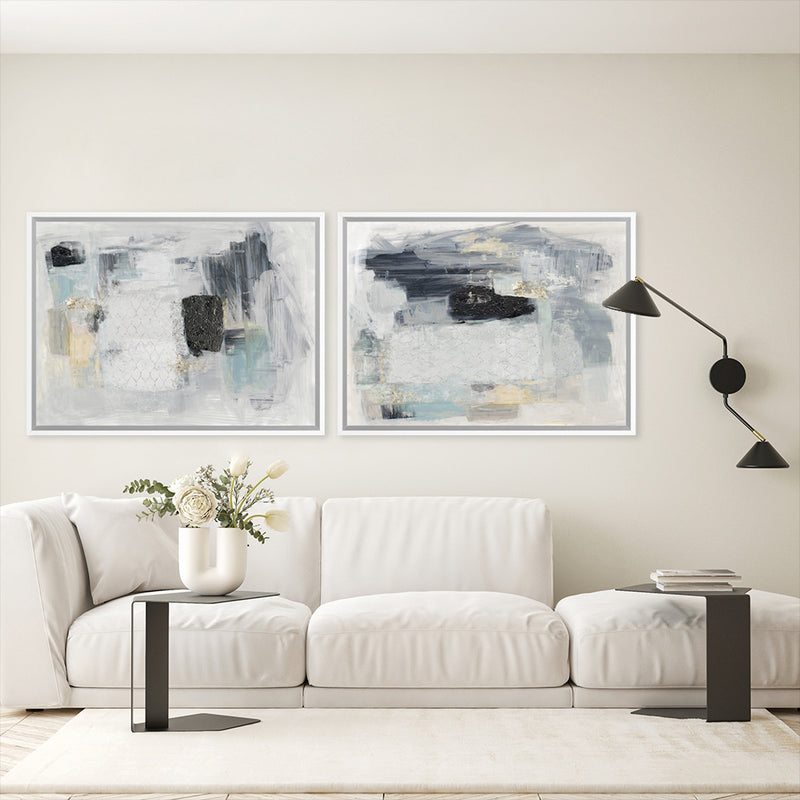 Shop Baroque Abstract I Canvas Art Print-Abstract, Grey, Horizontal, Landscape, PC, Rectangle, View All-framed wall decor artwork