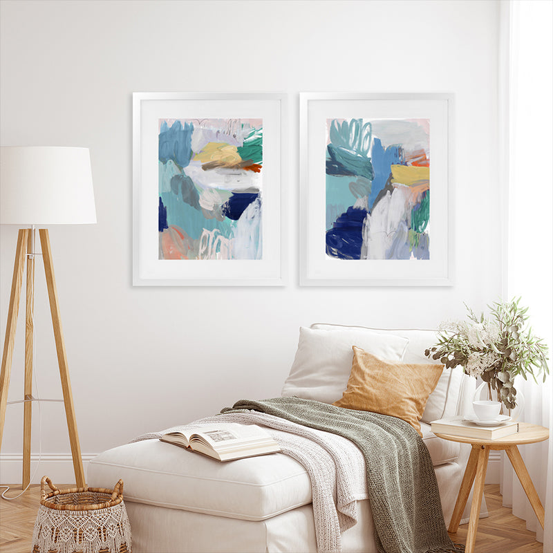 Shop Beguiled I Art Print-Abstract, Blue, PC, Portrait, Rectangle, View All-framed painted poster wall decor artwork