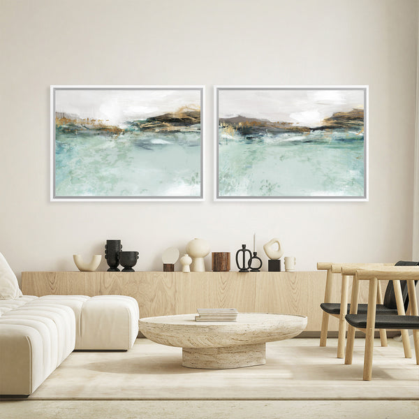 Shop Betamax II Canvas Art Print-Abstract, Green, Horizontal, Landscape, PC, Rectangle, View All-framed wall decor artwork