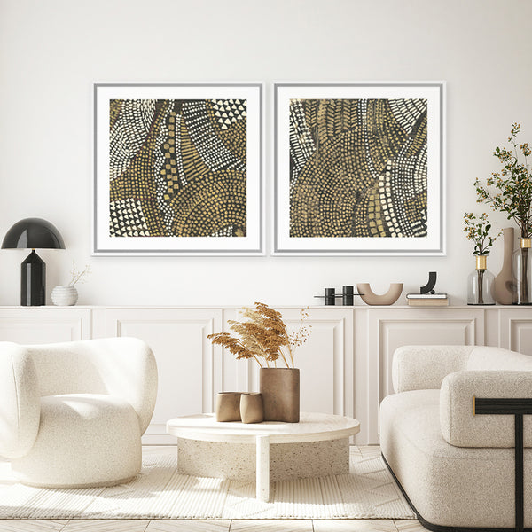 Shop Bleaching Gold II (Square) Canvas Art Print-Abstract, Brown, PC, Square, View All-framed wall decor artwork
