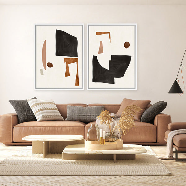 Shop Blockway I Canvas Art Print-Abstract, Black, Brown, PC, Portrait, Rectangle, View All-framed wall decor artwork