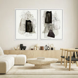 Shop Blotting Ink II Canvas Art Print-Abstract, Black, Grey, PC, Portrait, Rectangle, View All-framed wall decor artwork
