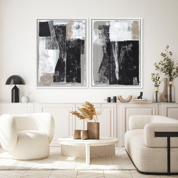 Shop Chasing II Canvas Art Print-Abstract, Black, PC, Portrait, Rectangle, View All-framed wall decor artwork