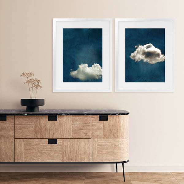 Shop Cloudy Chance II Art Print-Abstract, Blue, PC, Portrait, Rectangle, View All-framed painted poster wall decor artwork