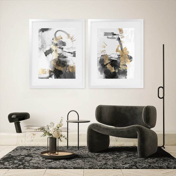 Shop Golden Dream Art Print-Abstract, Black, PC, Portrait, Rectangle, View All-framed painted poster wall decor artwork