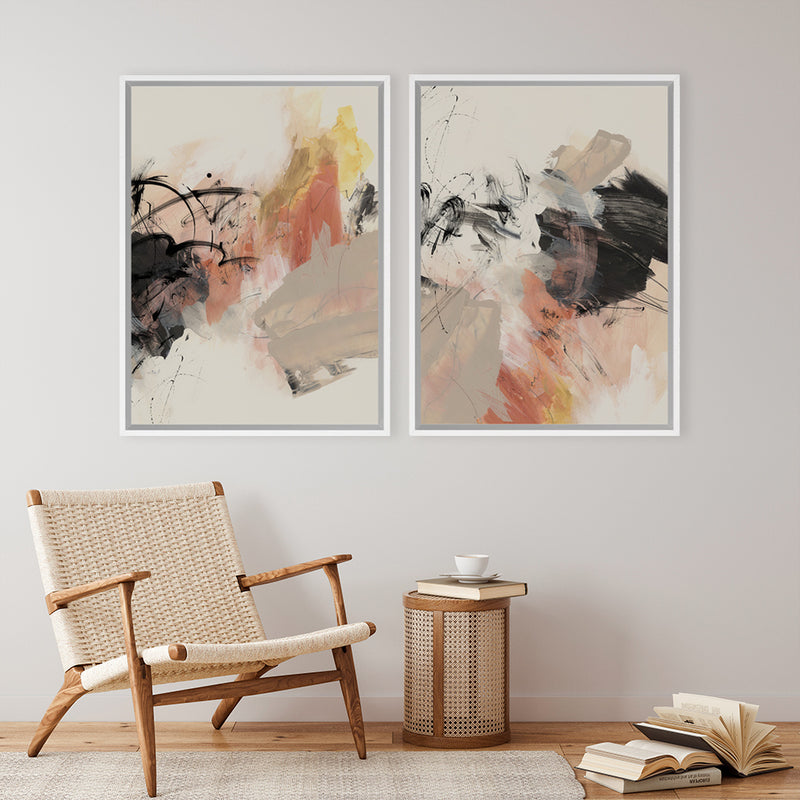 Shop Grapefruit I Canvas Art Print-Abstract, Black, Neutrals, PC, Portrait, Rectangle, View All-framed wall decor artwork