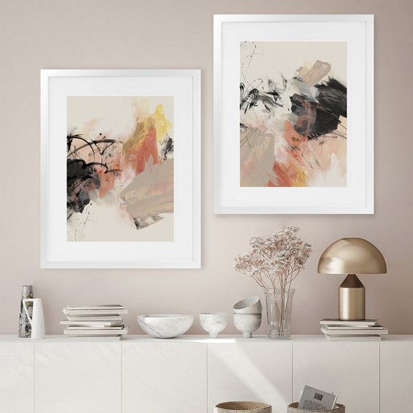 Shop Grapefruit II Art Print-Abstract, Black, Neutrals, PC, Portrait, Rectangle, View All-framed painted poster wall decor artwork