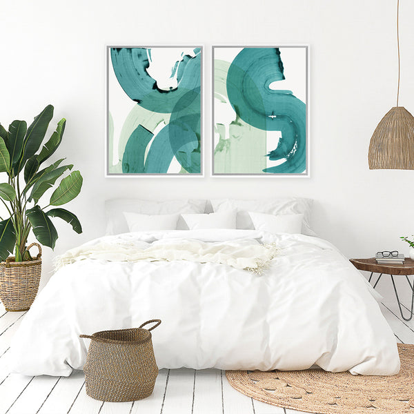 Shop Green Movement I Canvas Art Print-Abstract, Green, PC, Portrait, Rectangle, View All-framed wall decor artwork