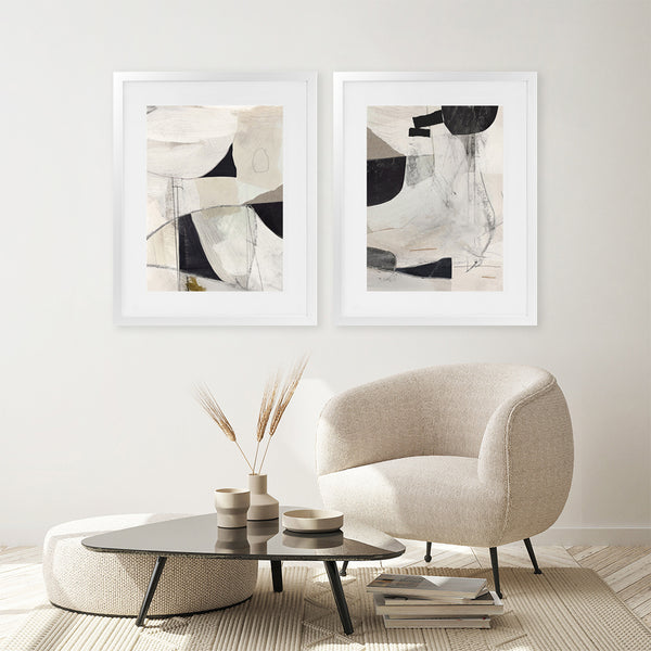 Shop High 2 Art Print-Abstract, Black, Dan Hobday, Neutrals, Portrait, Rectangle, View All-framed painted poster wall decor artwork