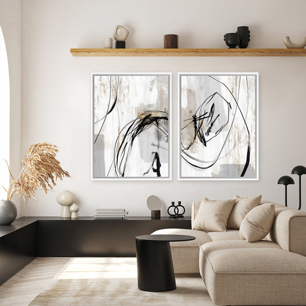 Shop Indentation II Canvas Art Print-Abstract, Neutrals, PC, Portrait, Rectangle, View All-framed wall decor artwork