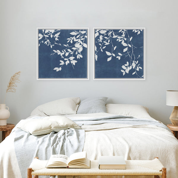 Shop Indigo Sky II (Square) Canvas Art Print-Abstract, Blue, PC, Square, View All-framed wall decor artwork