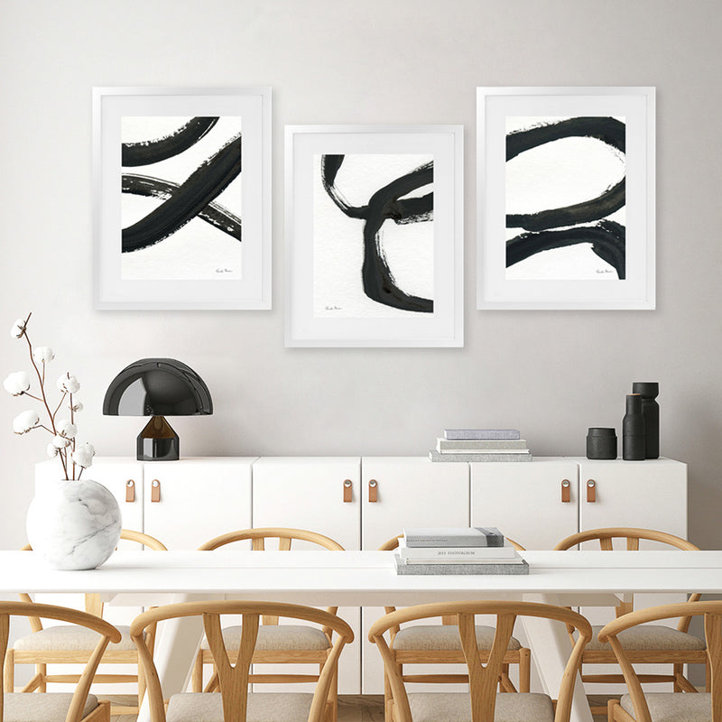 Shop Inky IV Art Print-Abstract, Black, Portrait, Rectangle, View All, WA, White-framed painted poster wall decor artwork