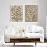 Shop Leaves Sketches II Canvas Art Print-Abstract, Brown, PC, Portrait, Rectangle, View All-framed wall decor artwork