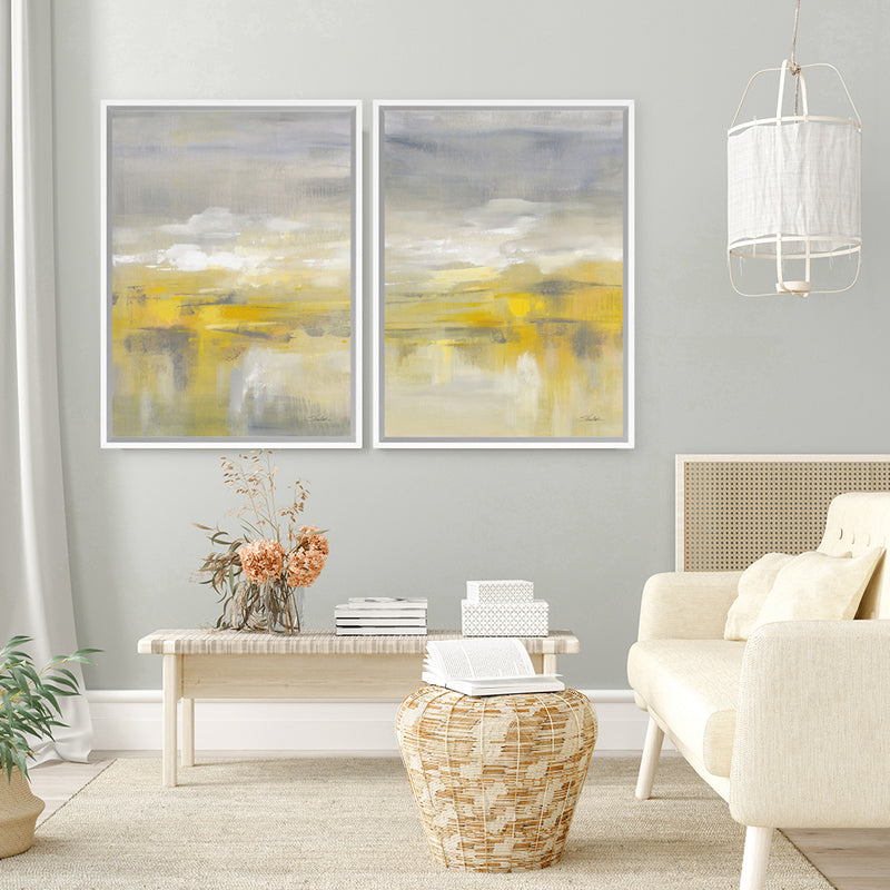 Shop Light After the Rain I Canvas Art Print-Abstract, Grey, Portrait, Rectangle, View All, WA, Yellow-framed wall decor artwork