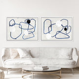 Shop Midblue II Canvas Art Print-Abstract, Blue, Horizontal, Neutrals, PC, Rectangle, View All-framed wall decor artwork