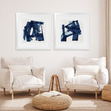 Shop Navy Paths I (Square) Art Print-Abstract, Blue, PC, Square, View All-framed painted poster wall decor artwork