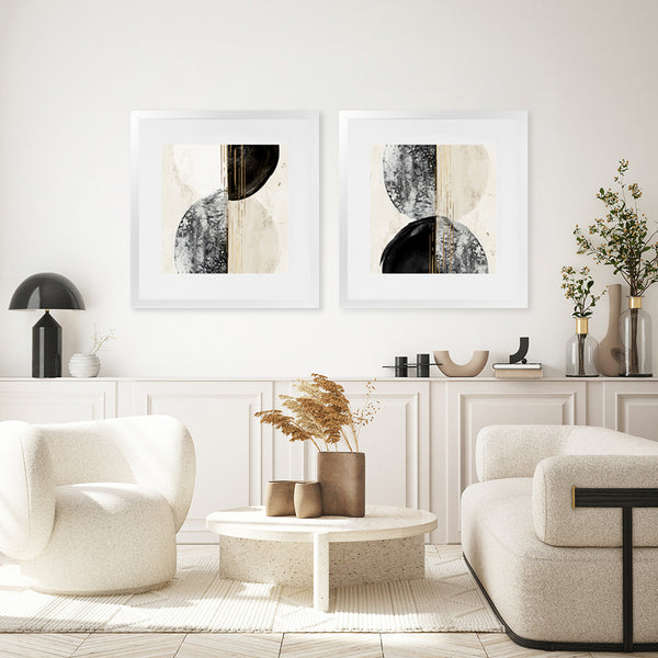 Shop New Balance II (Square) Art Print-Abstract, Black, Neutrals, PC, Square, View All-framed painted poster wall decor artwork