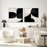 Shop Night Set 2 (Square) Canvas Art Print-Abstract, Black, Dan Hobday, Square, View All-framed wall decor artwork