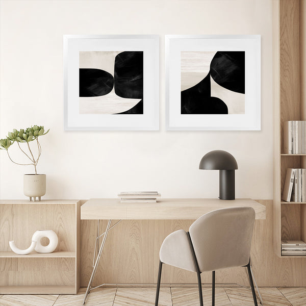 Shop Night Set 2 (Square) Art Print-Abstract, Black, Dan Hobday, Square, View All-framed painted poster wall decor artwork