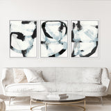 Shop Noir Shapes II Canvas Art Print-Abstract, Black, PC, Portrait, Rectangle, View All, White-framed wall decor artwork