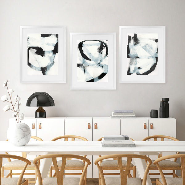 Shop Noir Shapes I Art Print-Abstract, Black, PC, Portrait, Rectangle, View All, White-framed painted poster wall decor artwork