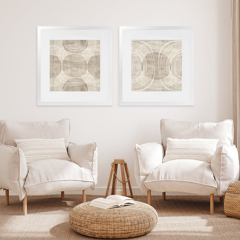 Shop Organic Circles II (Square) Art Print-Abstract, Neutrals, PC, Square, View All-framed painted poster wall decor artwork