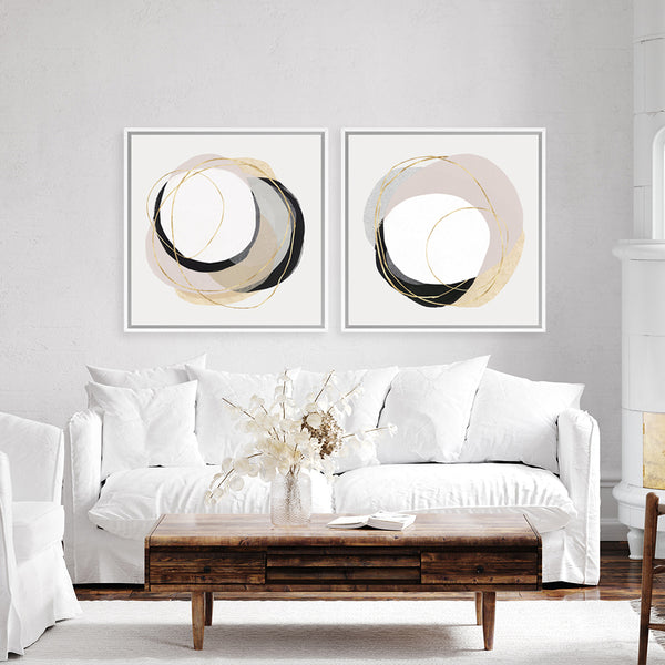 Shop Ring of Gold II (Square) Canvas Art Print-Abstract, Neutrals, PC, Square, View All-framed wall decor artwork