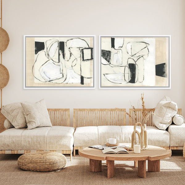 Shop Settling Shapes I Canvas Art Print-Abstract, Horizontal, Neutrals, PC, Rectangle, View All-framed wall decor artwork