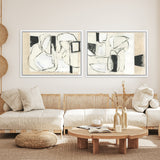 Shop Settling Shapes II Canvas Art Print-Abstract, Horizontal, Neutrals, PC, Rectangle, View All-framed wall decor artwork