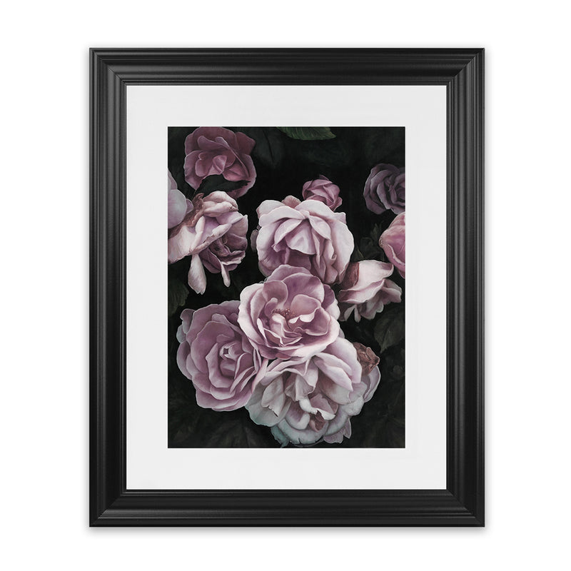 Shop Dusty Pink Roses Art Print-Florals, Hamptons, Pink, Portrait, Purple, View All-framed painted poster wall decor artwork