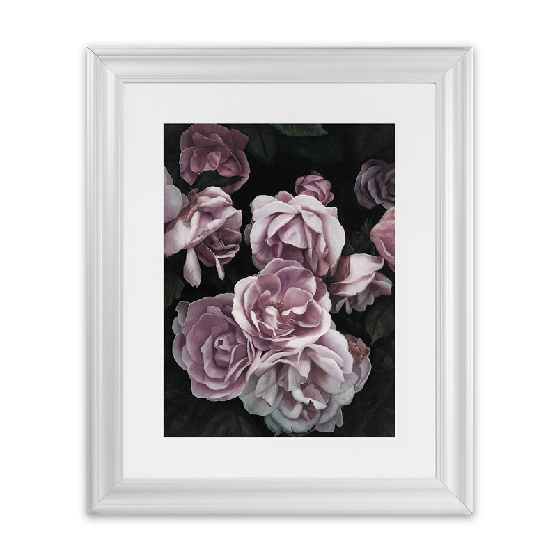 Shop Dusty Pink Roses Art Print-Florals, Hamptons, Pink, Portrait, Purple, View All-framed painted poster wall decor artwork