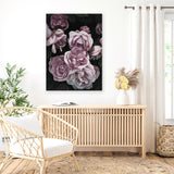 Shop Dusty Pink Roses Canvas Art Print-Florals, Hamptons, Pink, Portrait, Purple, View All-framed wall decor artwork