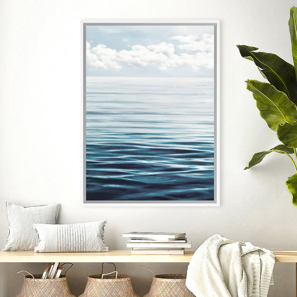 Shop Ocean Horizon Canvas Art Print-Amalfi Coast Italy, Blue, Coastal, Nature, Portrait, View All-framed wall decor artwork