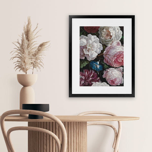 Shop Romantic Floral Art Print-Botanicals, Florals, Hamptons, Pink, Portrait, View All-framed painted poster wall decor artwork
