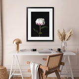 Shop Peony Art Print-Black, Florals, Hamptons, Portrait, View All-framed painted poster wall decor artwork