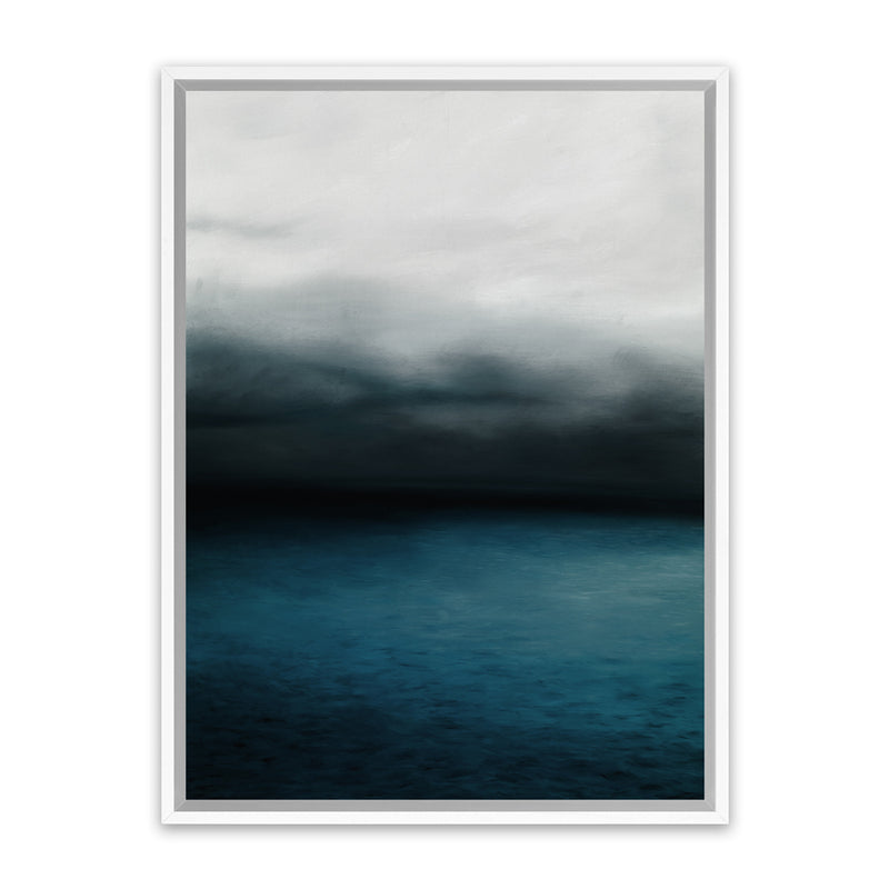 Shop Dark Horizon Canvas Art Print-Blue, Coastal, Green, Portrait, Scandinavian, View All-framed wall decor artwork