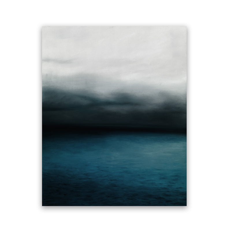 Shop Dark Horizon Art Print-Blue, Coastal, Green, Portrait, Scandinavian, View All-framed painted poster wall decor artwork