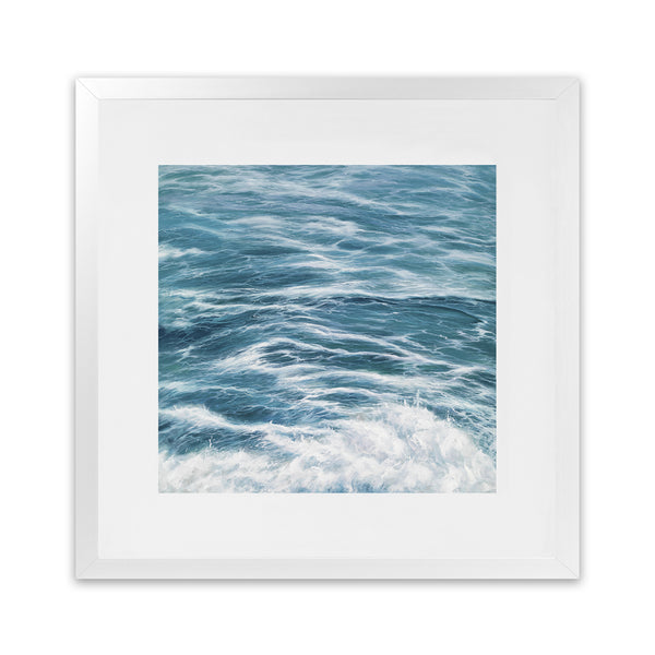 Shop Ocean Swell (Square) Art Print-Blue, Coastal, Square, View All-framed painted poster wall decor artwork