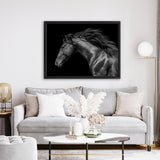 Shop Black Horse Photo Canvas Art Print-Animals, Black, Landscape, Photography, Photography Canvas Prints, View All-framed wall decor artwork