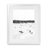 Shop Byron Surfer II B&W Photo Art Print-Black, Coastal, Grey, People, Photography, Portrait, Tropical, View All, White-framed poster wall decor artwork