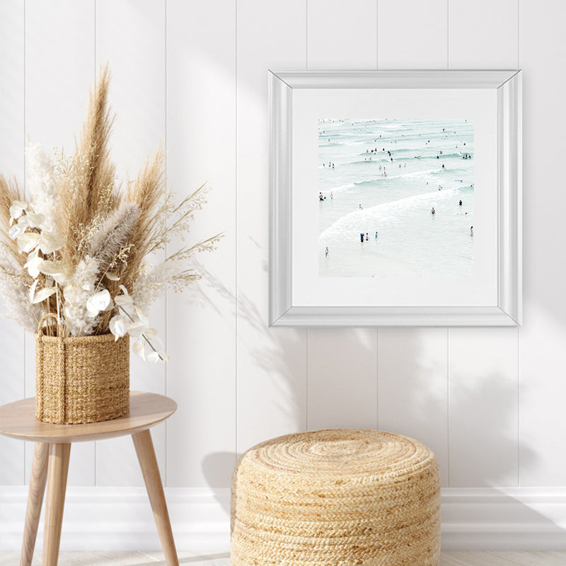 Shop Byron Swimmers (Square) Photo Art Print-Boho, Coastal, Neutrals, Photography, Square, Tropical, View All-framed poster wall decor artwork