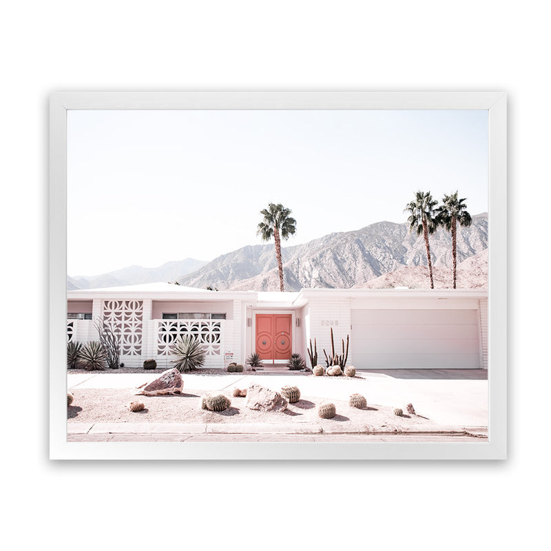 Shop Palm Springs House Photo Art Print-Boho, Coastal, Landscape, Photography, Pink, Tropical, View All-framed poster wall decor artwork