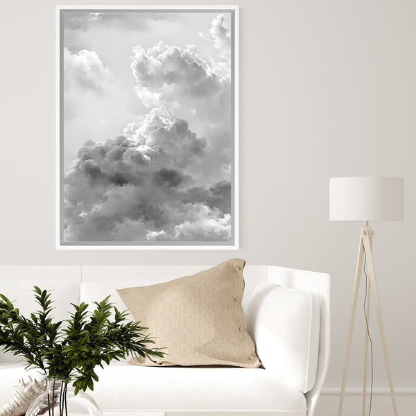 Shop Grey Cloudscape II Canvas Art Print-Grey, Portrait, Scandinavian, View All-framed wall decor artwork