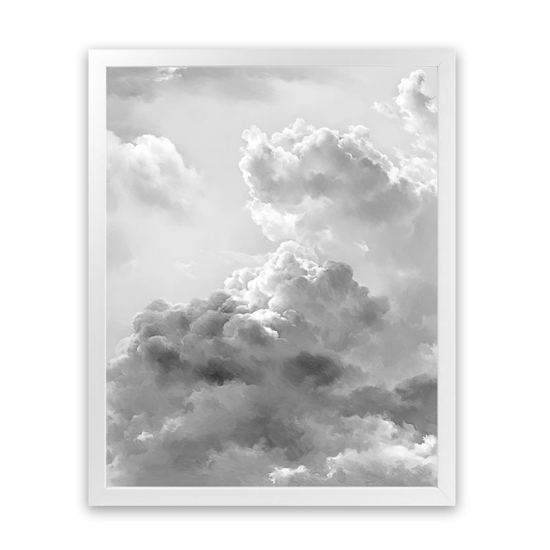 Shop Grey Cloudscape II Art Print-Grey, Portrait, Scandinavian, View All-framed painted poster wall decor artwork